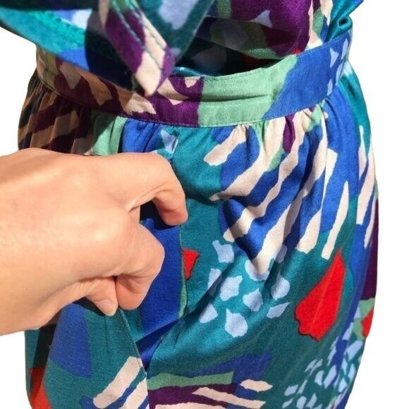 Vintage 1980s Missoni Matching Skirt & Top Blue Abstract Print Size Small - Picture 4 of 8